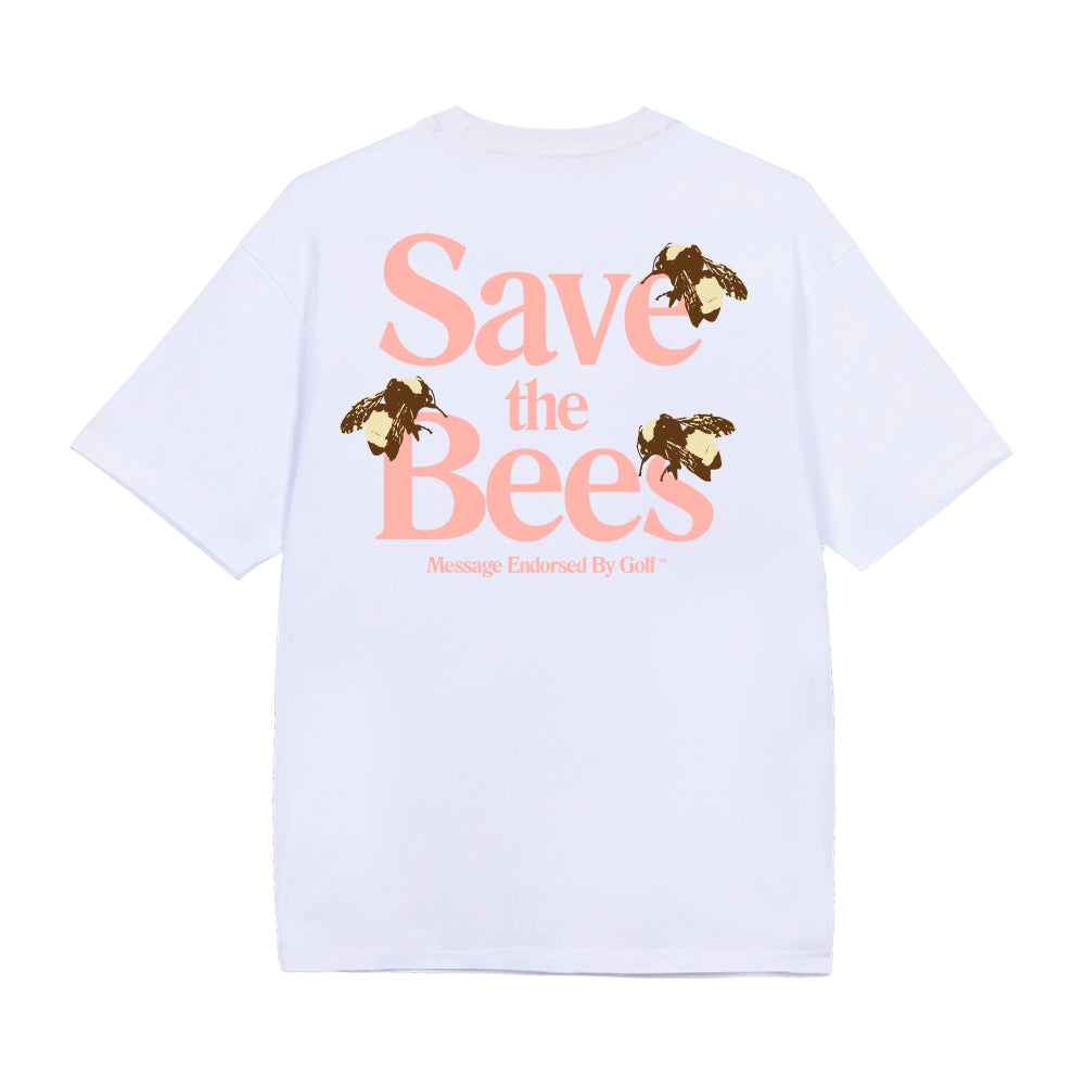 SAVE THE BEES TEE White/Pink