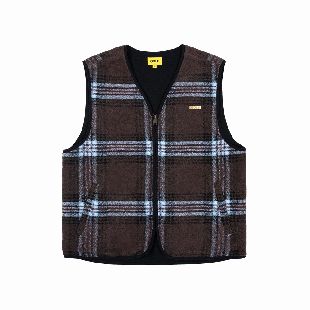 LOGGER PLAID VEST Brown Multi