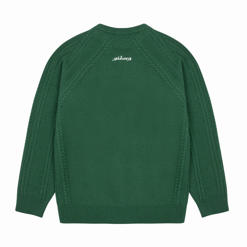 FALCON CABLE KNIT SWEATER Dark Green