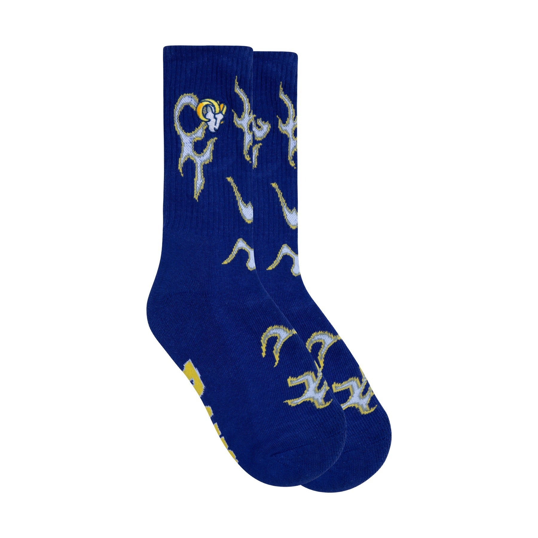 Rams 3pk Socks Royal Blue Flame, Dandelion/Royal Blue, Stretch Limo ...