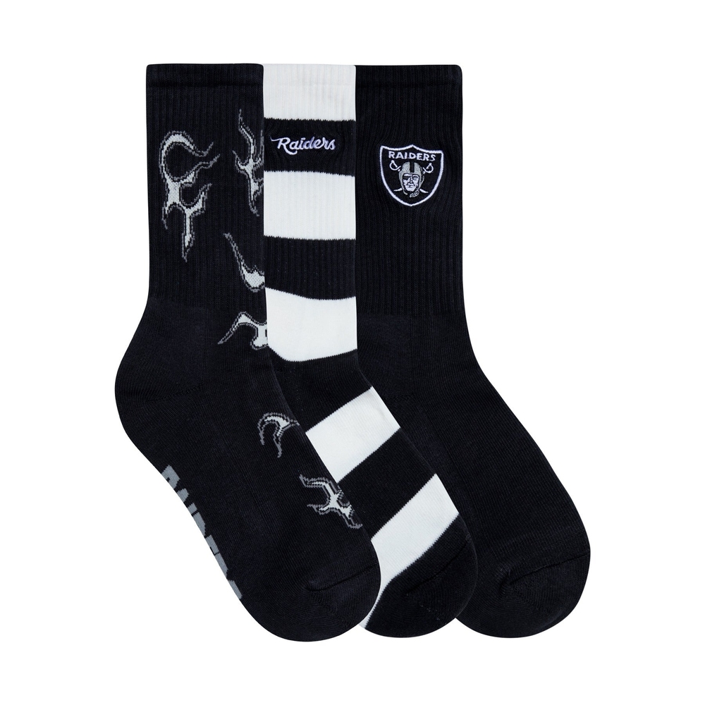 RAIDERS 3PK SOCKS Stretch Limo, Bright White/Stretch Limo, Stretch Limo