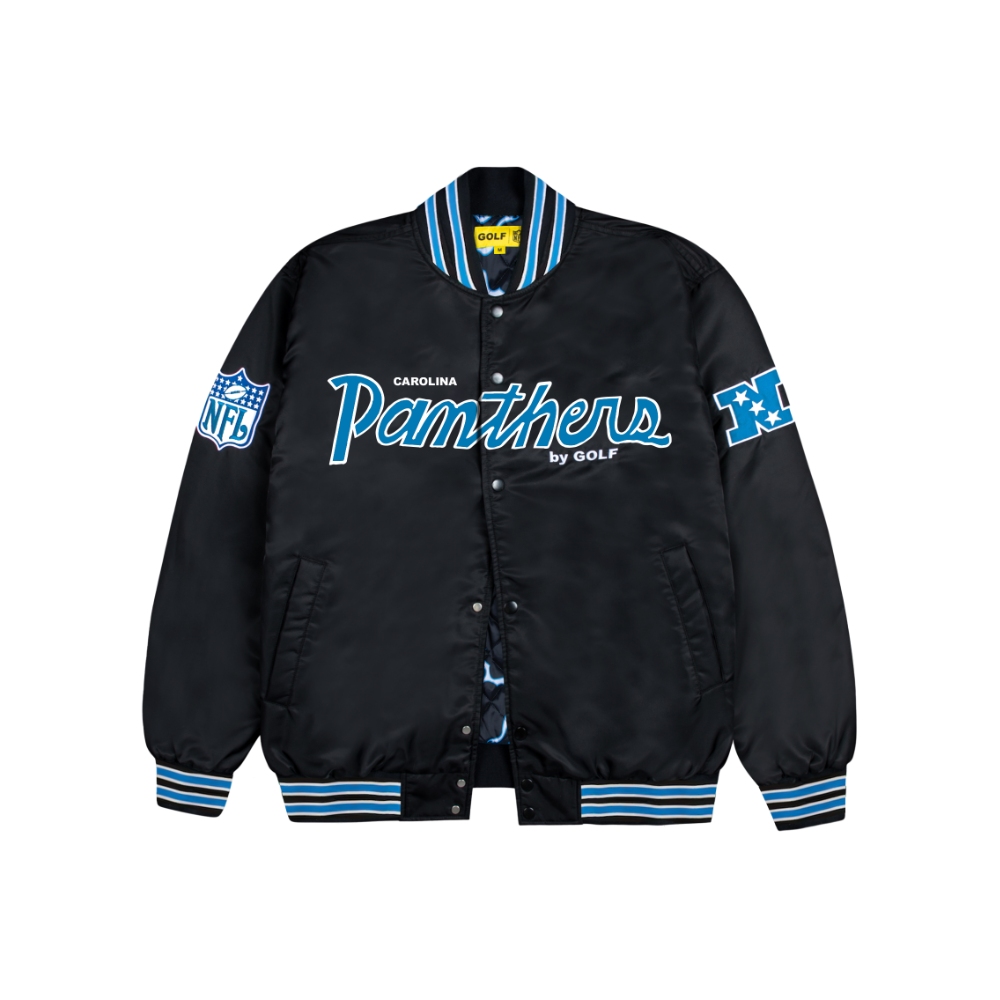 PANTHERS SATIN BOMBER JACKET Stretch Limo