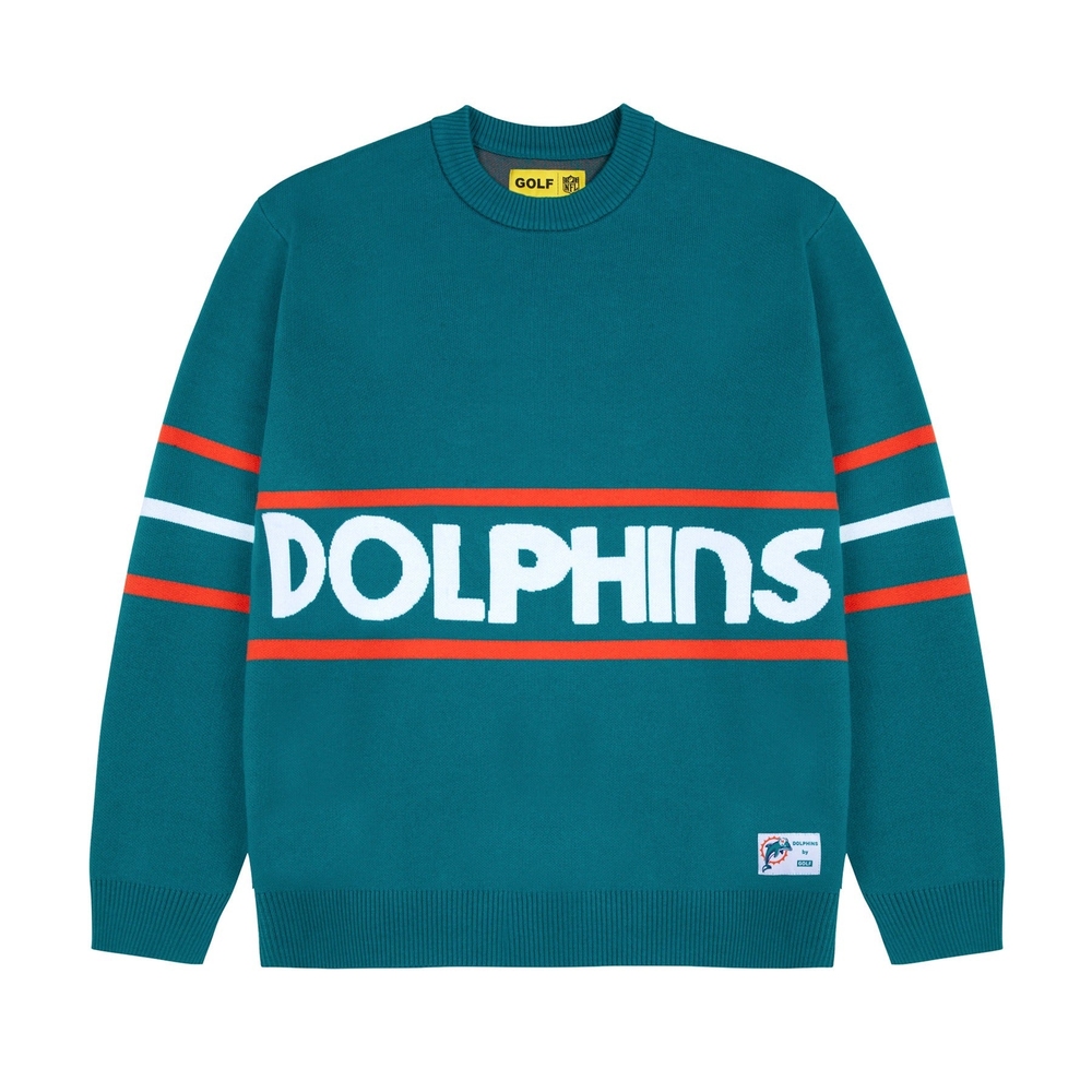 DOLPHINS JACQUARD SWEATER Teal Green