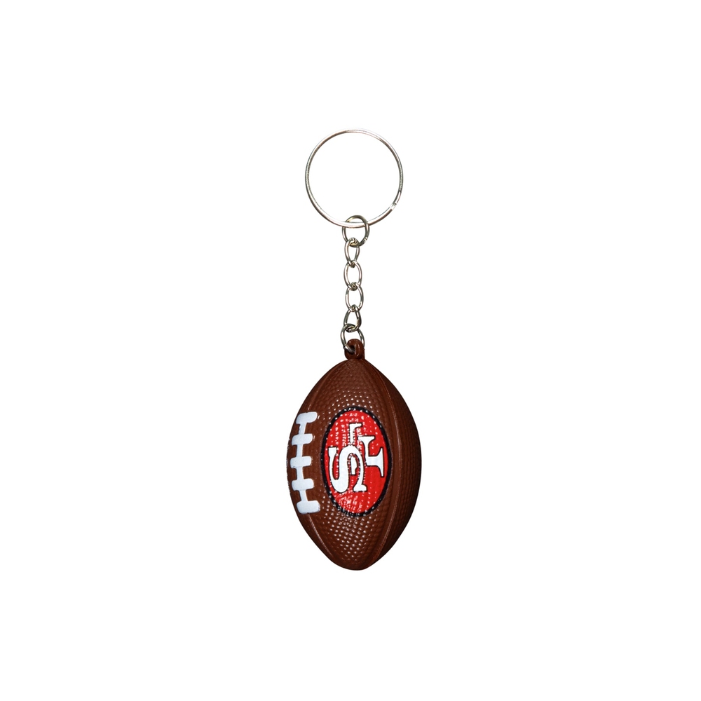 49ERS FOOTBALL KEYCHAIN Silver/Brown