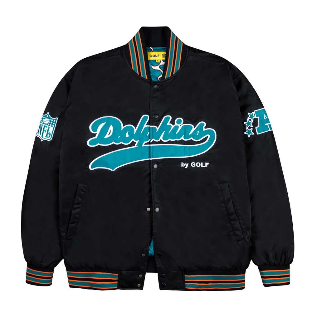 DOLPHINS SATIN BOMBER JACKET Stretch Limo