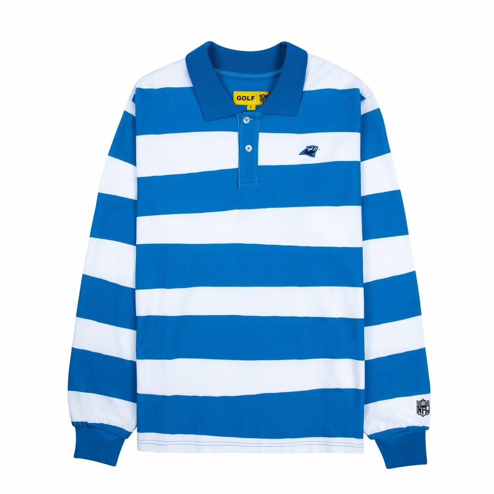 PANTHERS LONG SLEEVE POLO White/Diva Blue