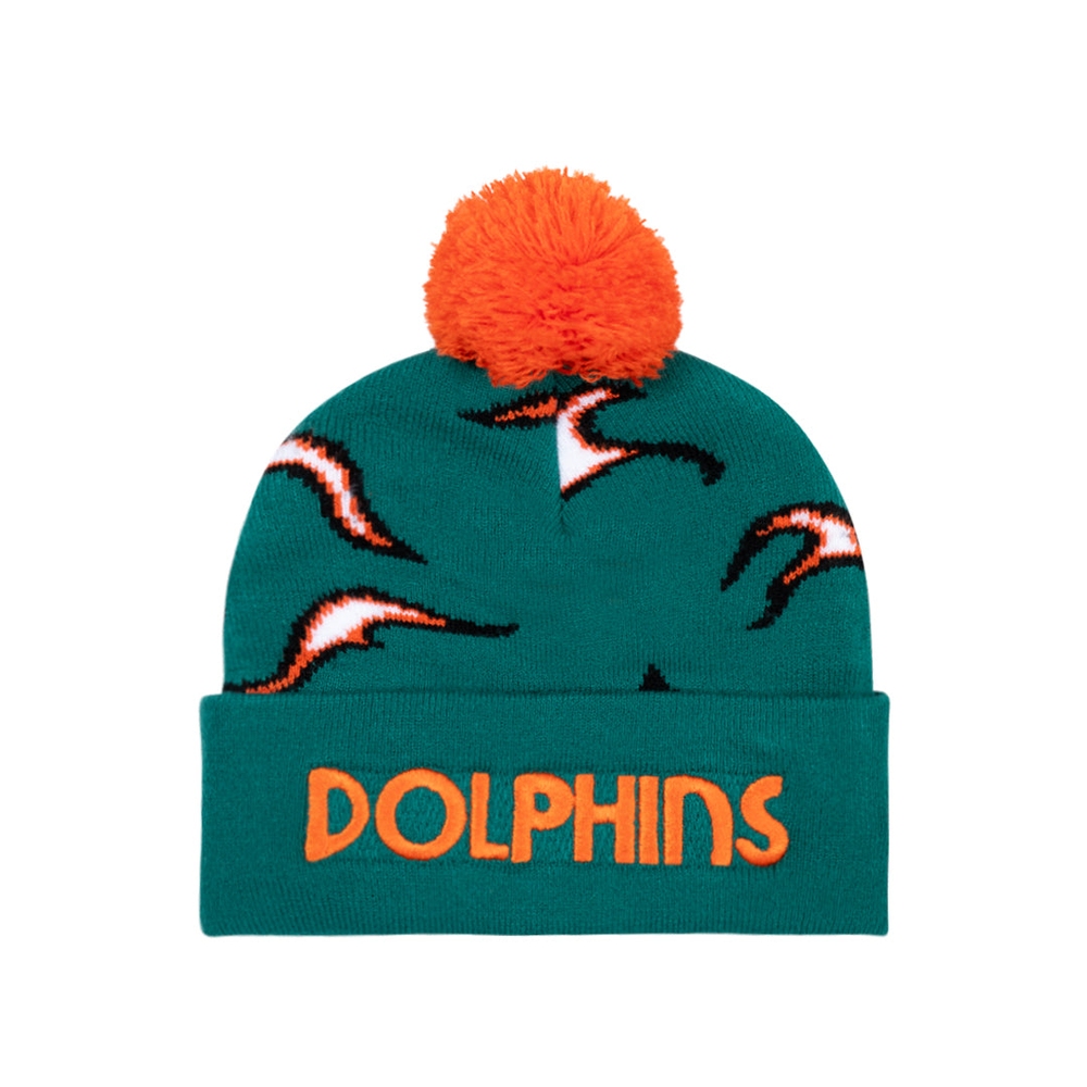 DOLPHINS FLAME BEANIE Teal Green Flame