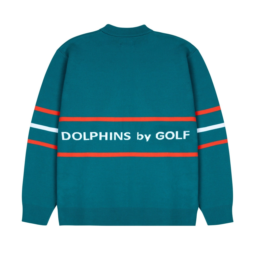 DOLPHINS JACQUARD SWEATER Teal Green