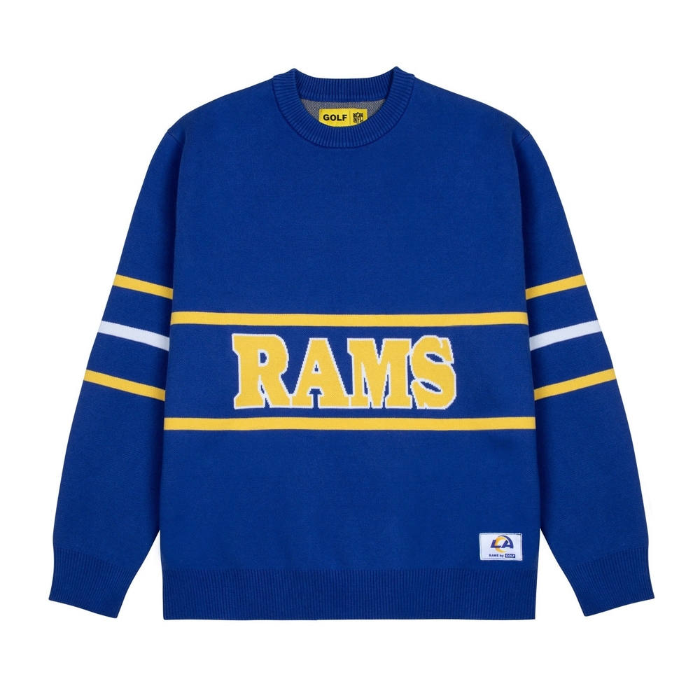 RAMS JACQUARD SWEATER Royal Blue