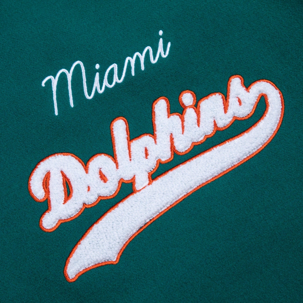 DOLPHINS LETTERMAN JACKET Teal Green