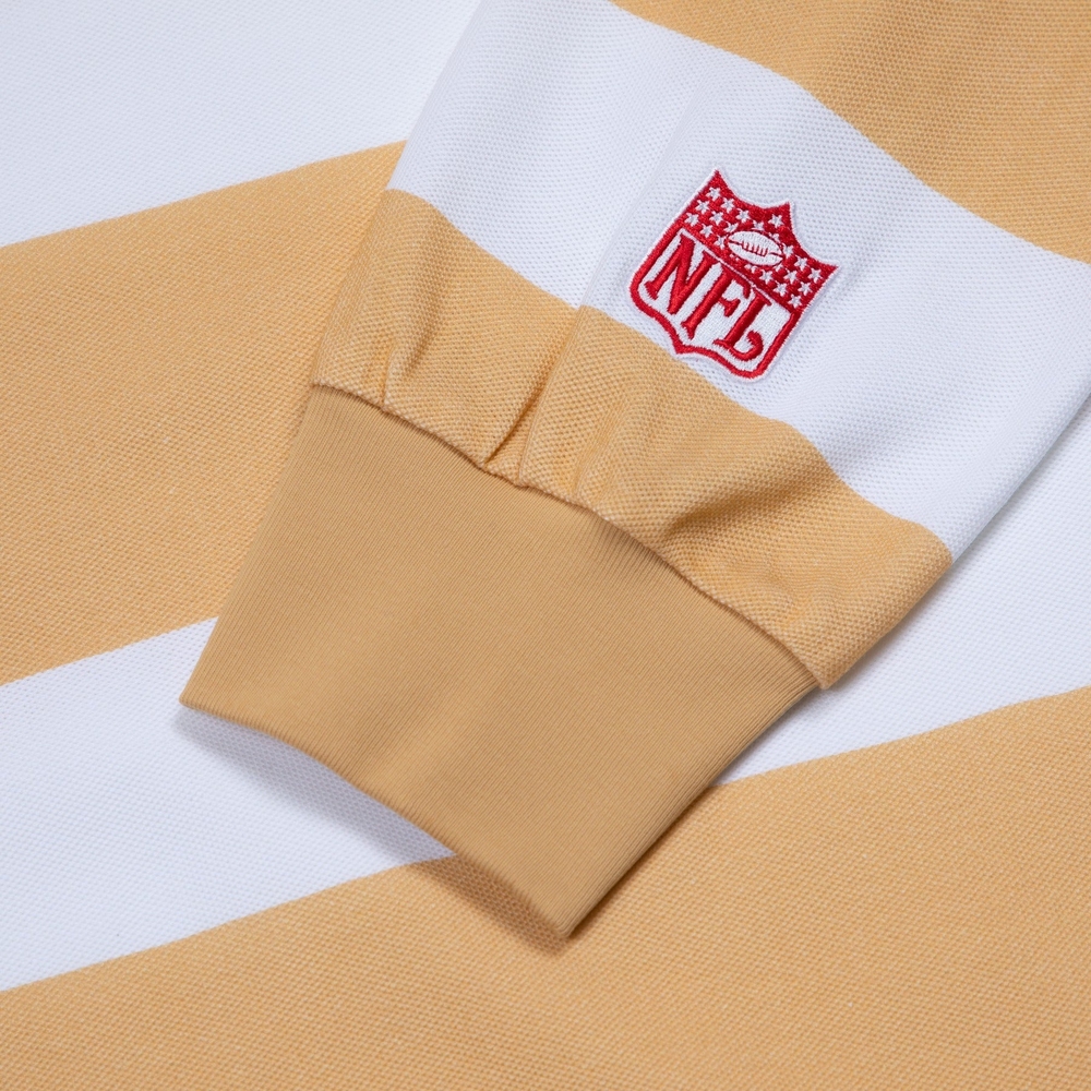 49ERS LONG SLEEVE POLO Bright White/Curry