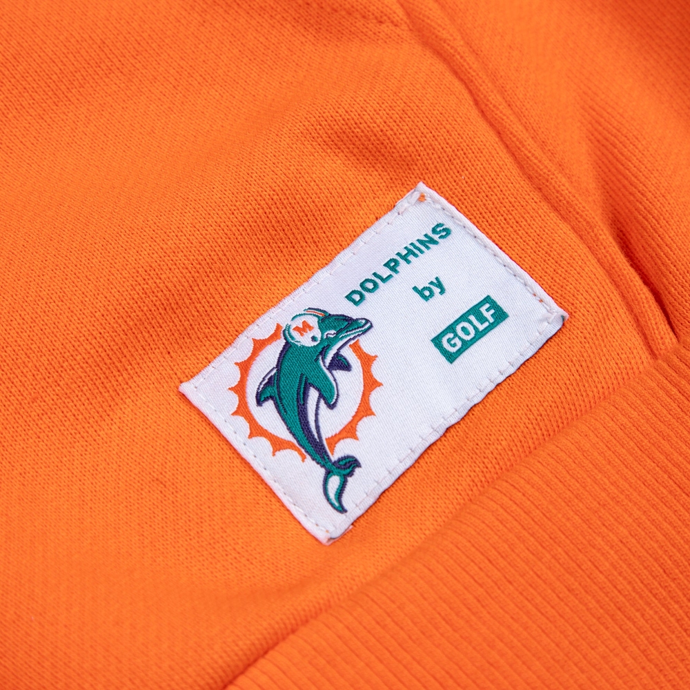 DOLPHINS CUTOUT HOODIE Red Orange