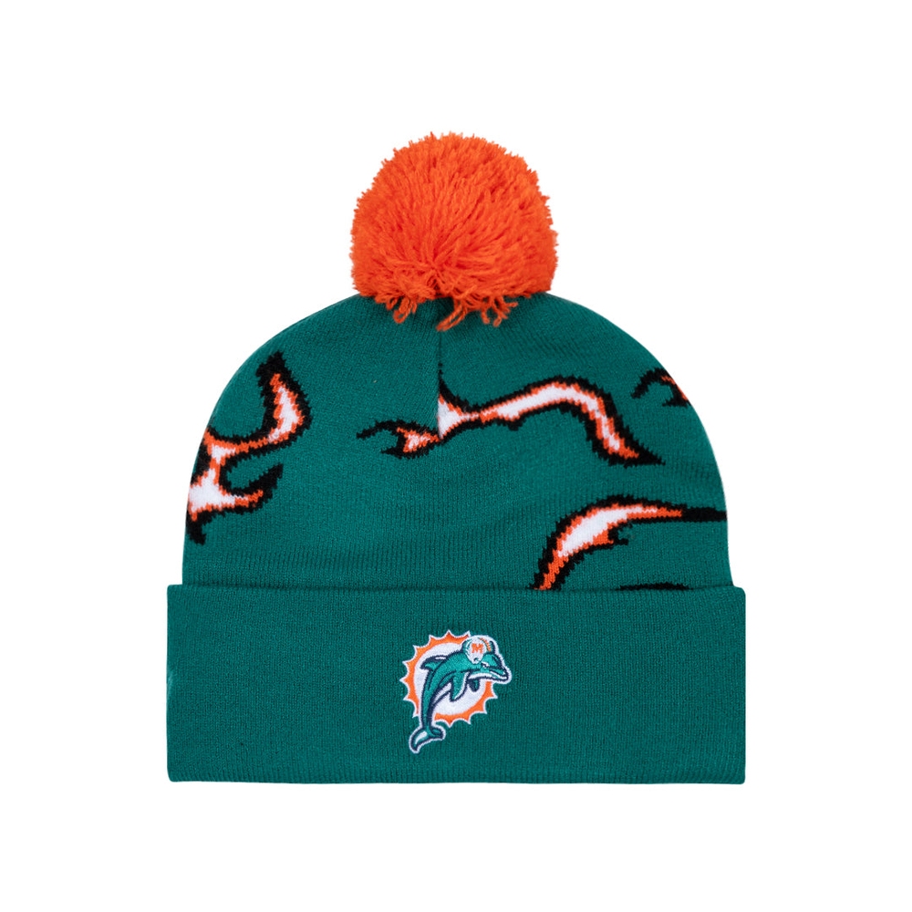 DOLPHINS FLAME BEANIE Teal Green Flame