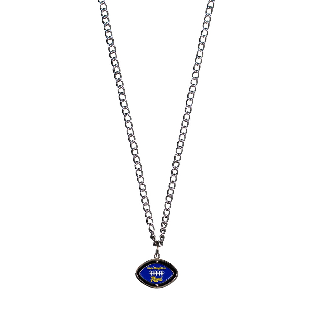 RAMS SPINNING FOOTBALL NECKLACE Silver/Royal Blue