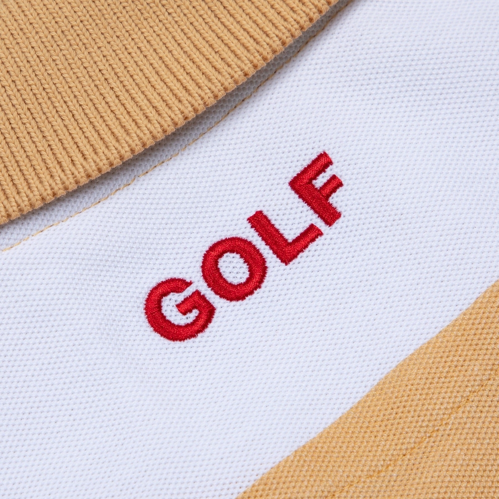 49ERS LONG SLEEVE POLO Bright White/Curry