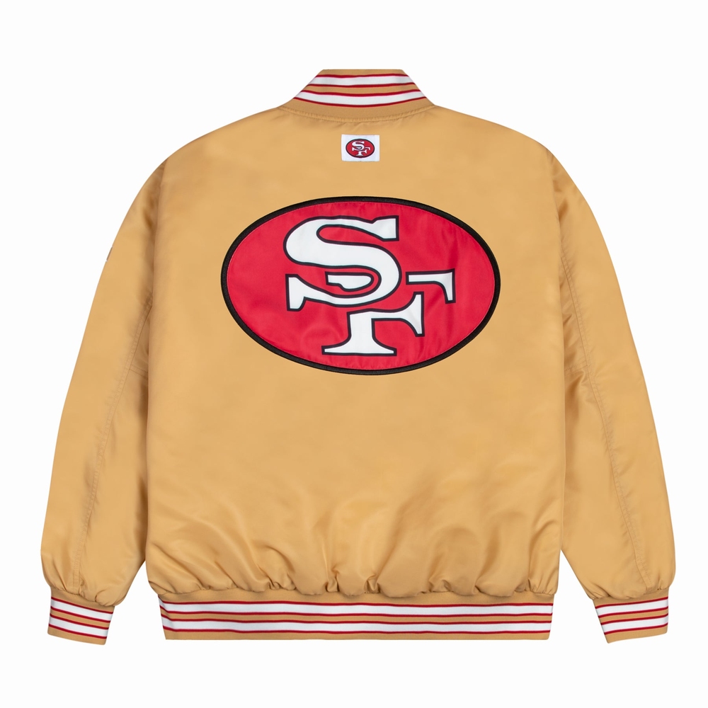 49ERS SATIN BOMBER JACKET Curry