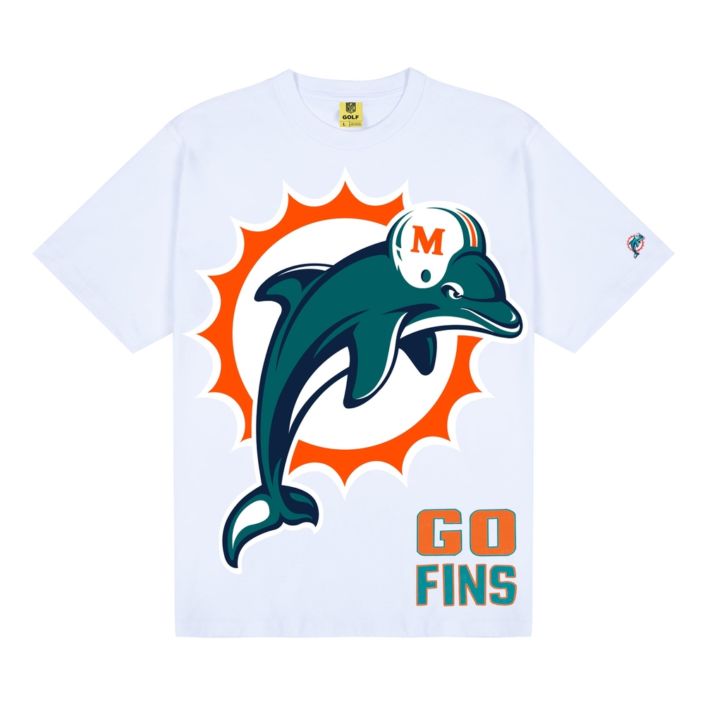 DOLPHINS GO FINS TEE Bright White