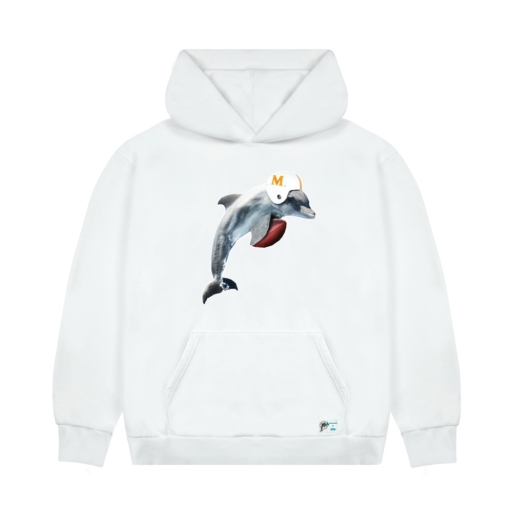 DOLPHINS CUTOUT HOODIE Bright White