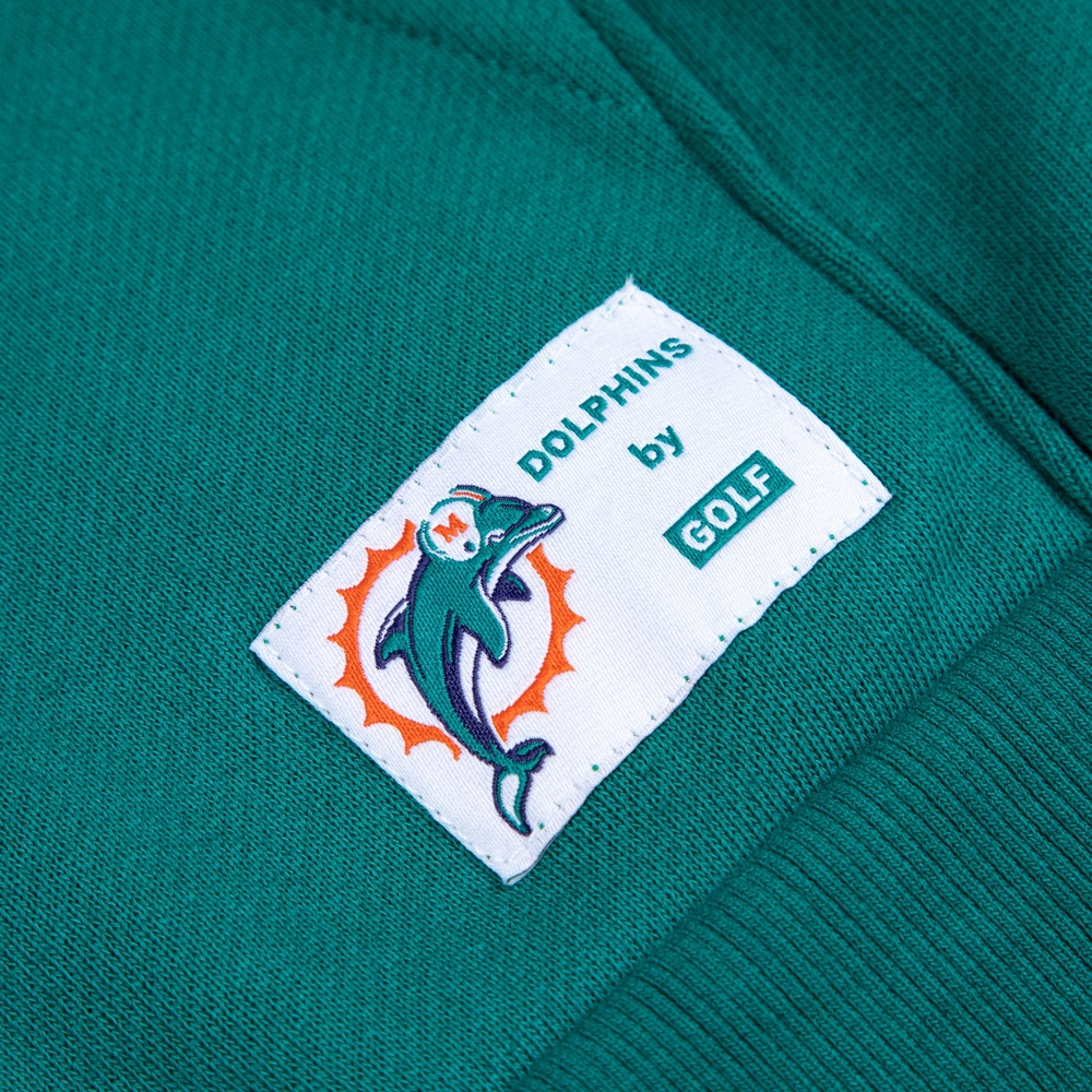 DOLPHINS CUTOUT HOODIE Teal Green