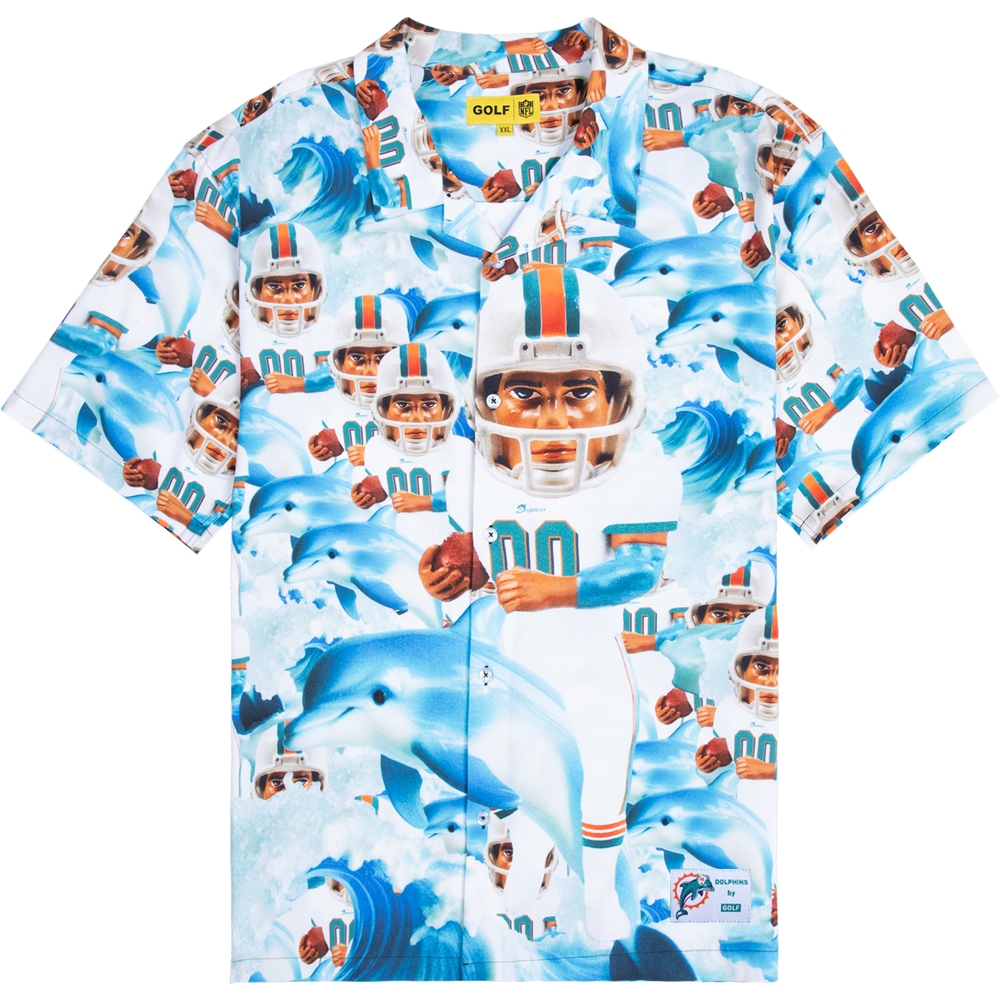 DOLPHINS MASCOT RAYON BUTTON UP Multi