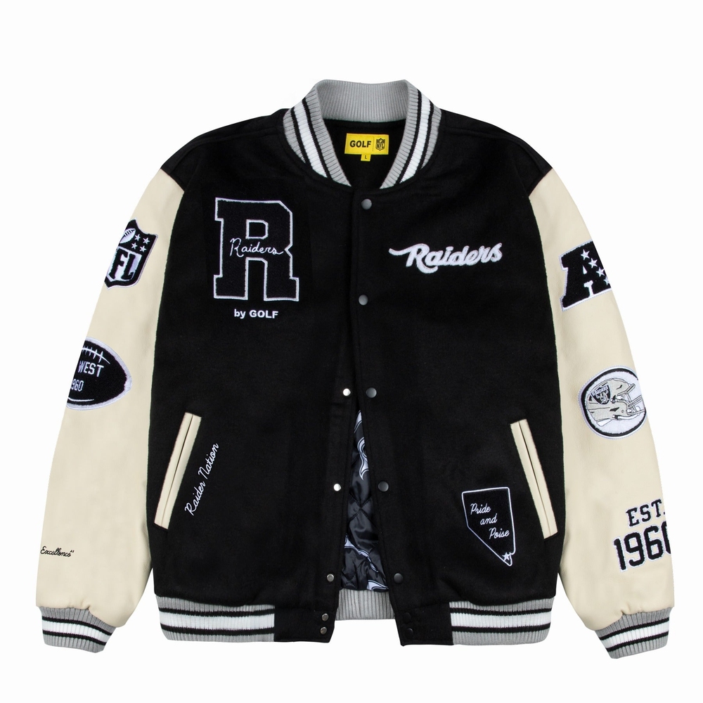 RAIDERS LETTERMAN JACKET Stretch Limo