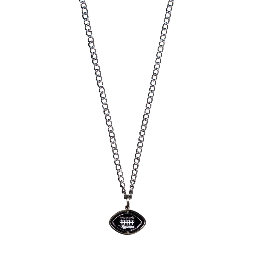 RAIDERS SPINNING FOOTBALL NECKLACE Silver/Stretch Limo