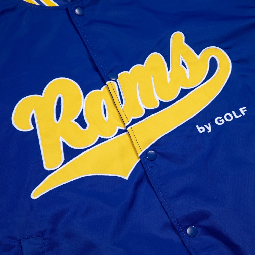 RAMS SATIN BOMBER JACKET Royal Blue