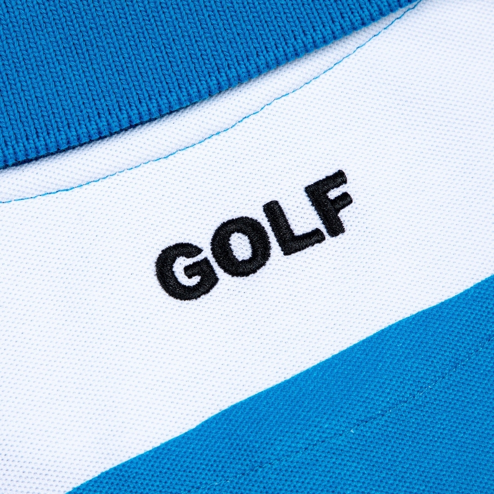 PANTHERS LONG SLEEVE POLO White/Diva Blue