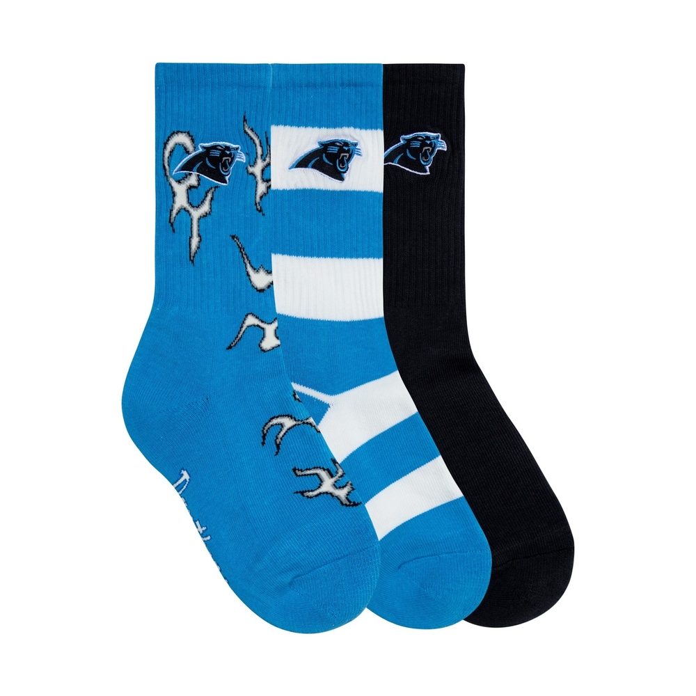 PANTHERS 3PK SOCKS Diva Blue Flame, Bright White/Diva Blue, Stretch Limo