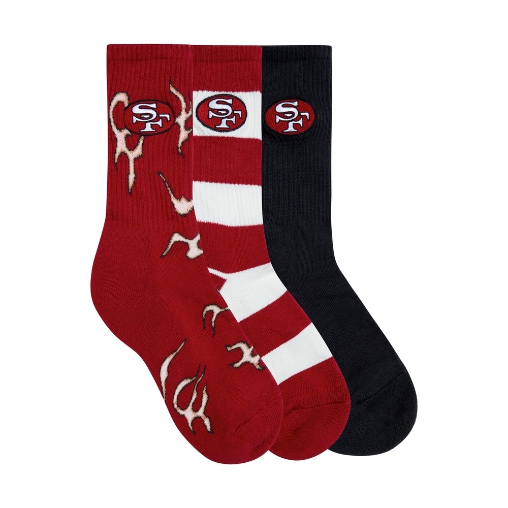 49ERS 3PK SOCKS Ski Patrol Flame, Bright White/Ski Patrol, Stretch Limo