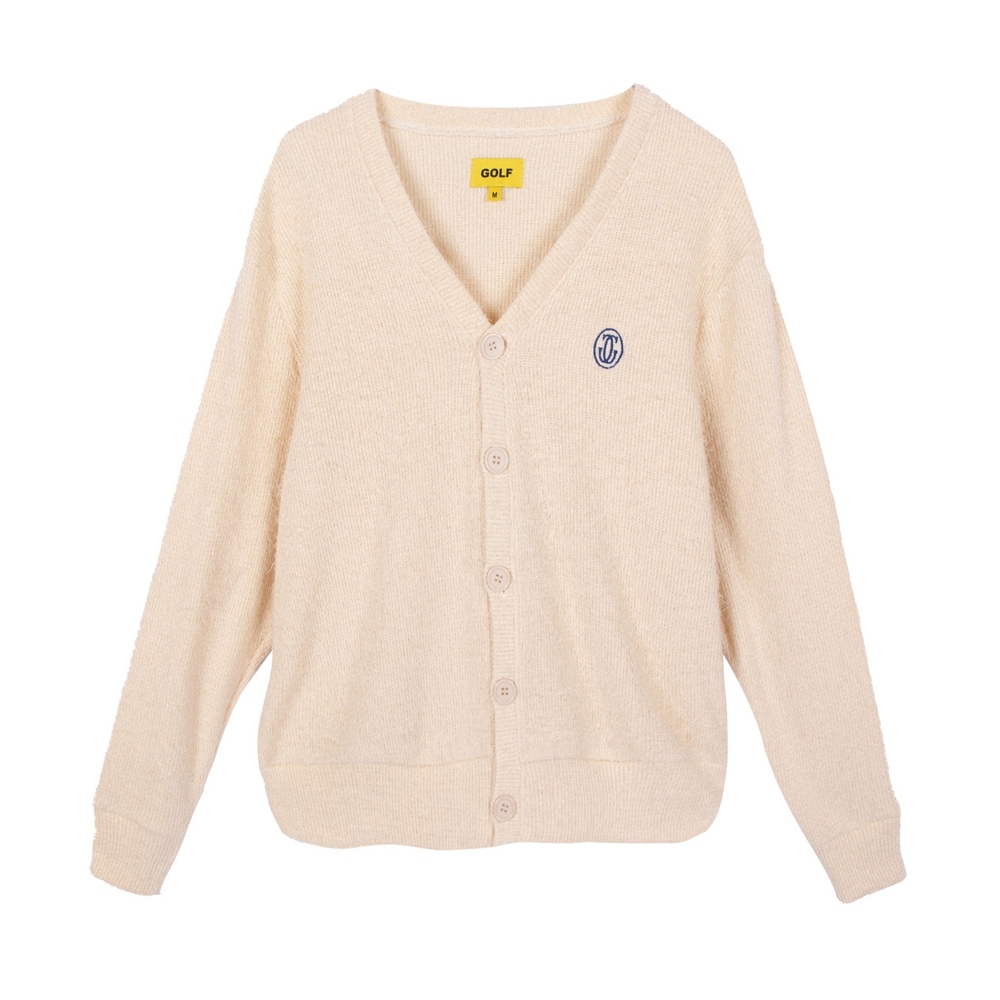 GRAND LOGO HAIRY KNIT CARDIGAN Natural