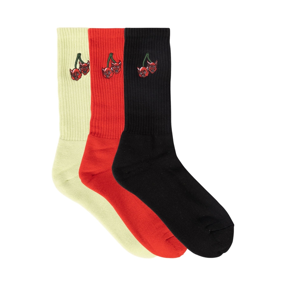 DEVIL CHERRY SOCK 3PK Seafoam Green/High Risk Red/Black