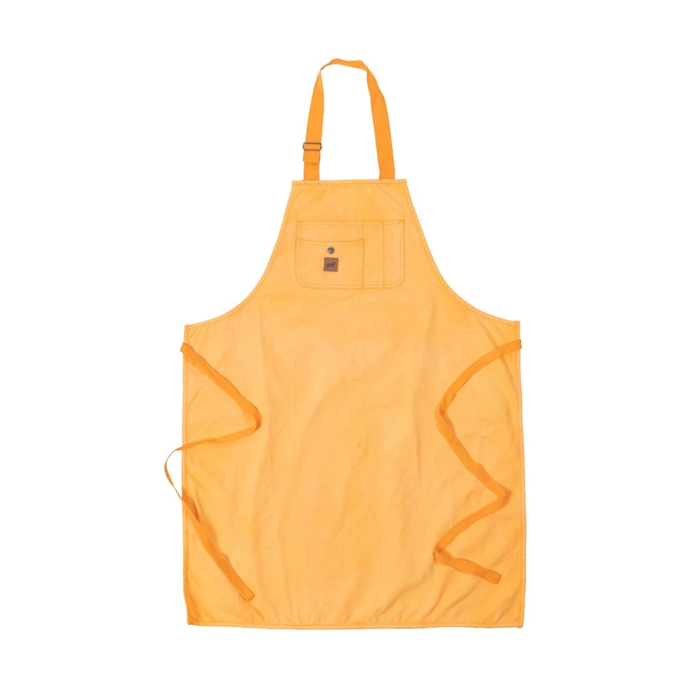 WASHED CANVAS APRON Kumquat