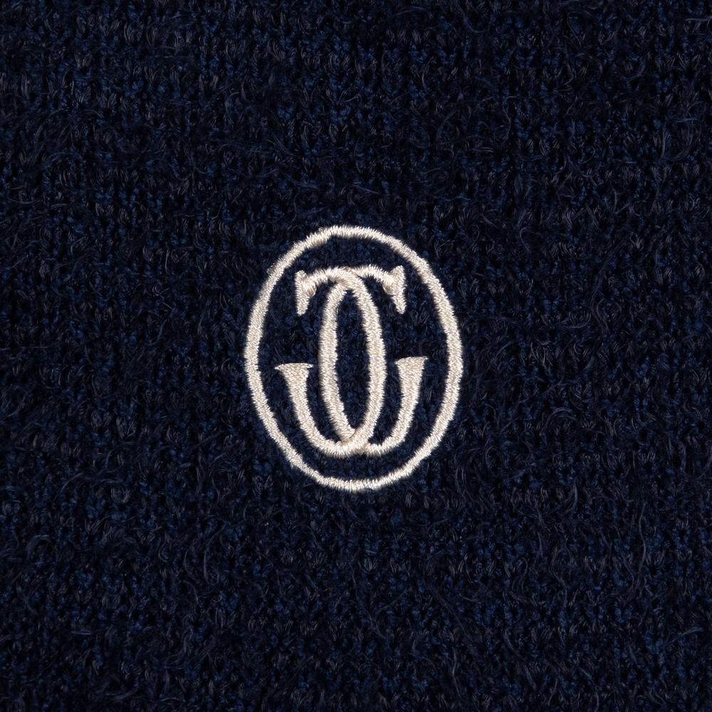 GRAND LOGO HAIRY KNIT CARDIGAN Insignia Blue