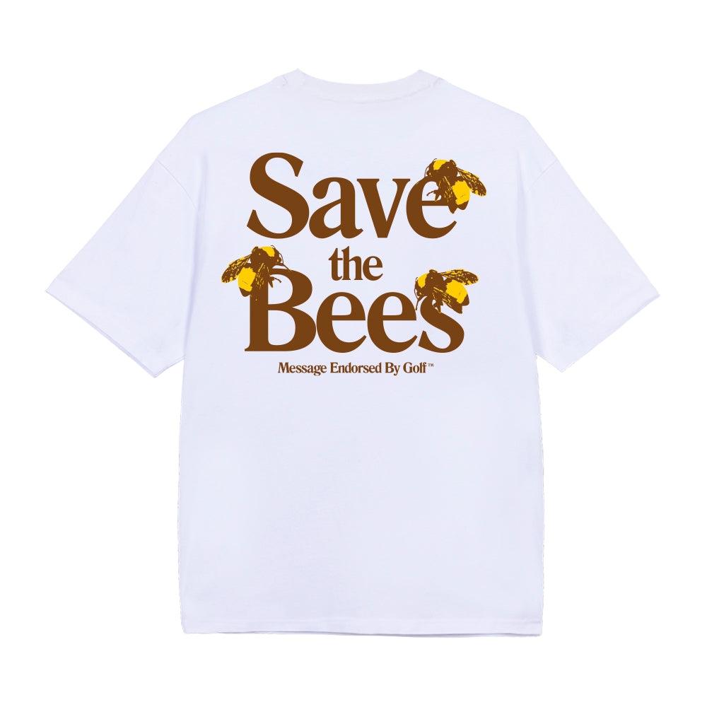 SAVE THE BEES TEE White/Brown