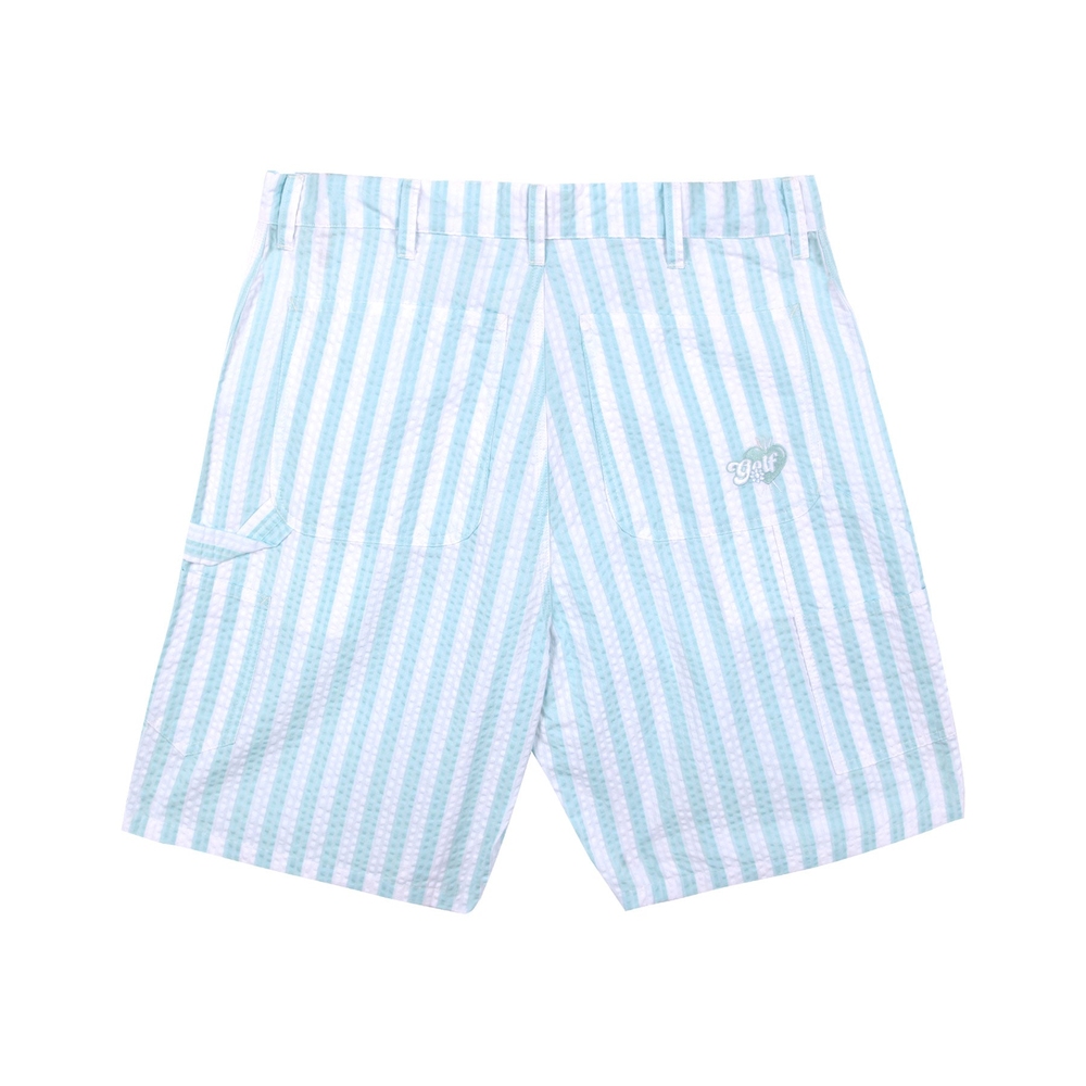 WIDE SEERSUCKER CARPENTER SHORT Blue/White