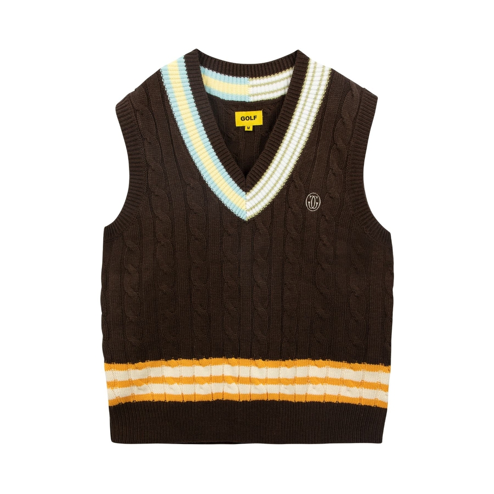 GRAND LOGO CRICKET VEST Brown Combo