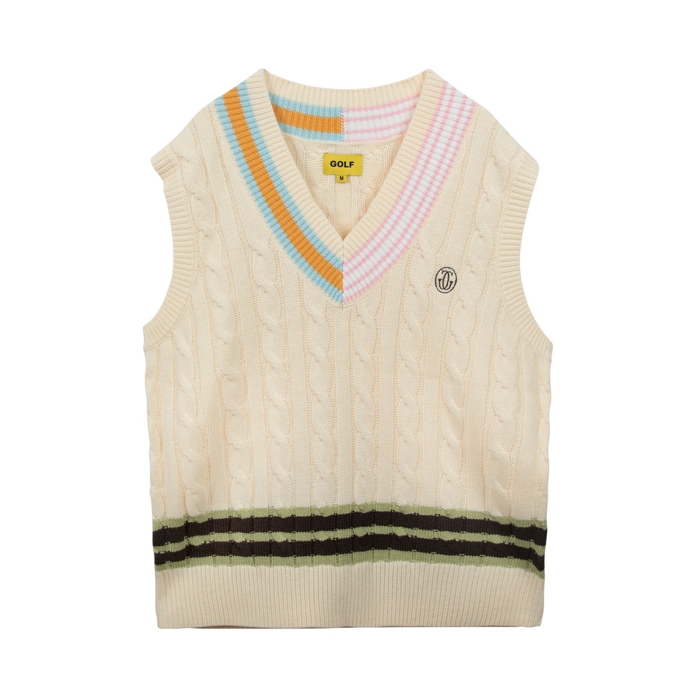 GRAND LOGO CRICKET VEST Tan Combo