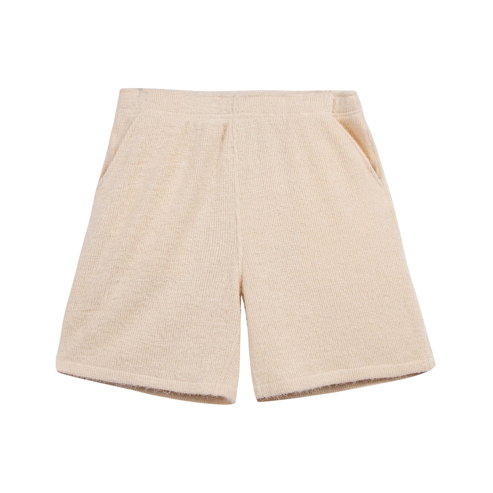 GRAND LOGO HAIRY KNIT SHORT Natural