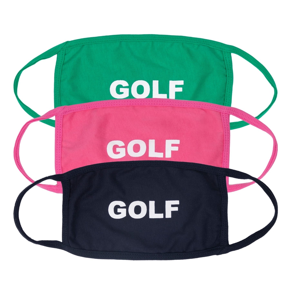 GOLF FACE MASK 3PK Pink/Navy/Green