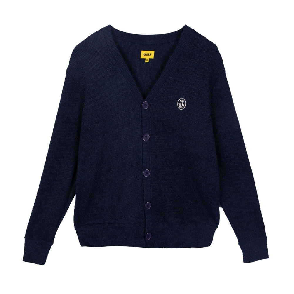 GRAND LOGO HAIRY KNIT CARDIGAN Insignia Blue