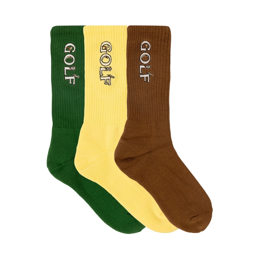 PLAYGROUND SOCK 3PK Elfin Yellow/Greener Pastures/Bison