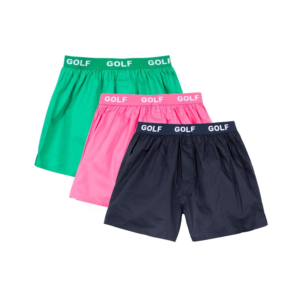 LOGO BOXERS 3PK Pink/Navy/Green