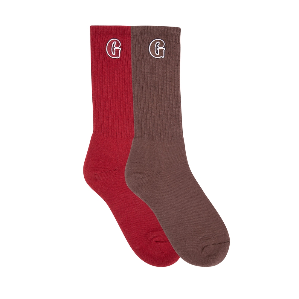 MONARCH SOCKS 2PK Red/Brown