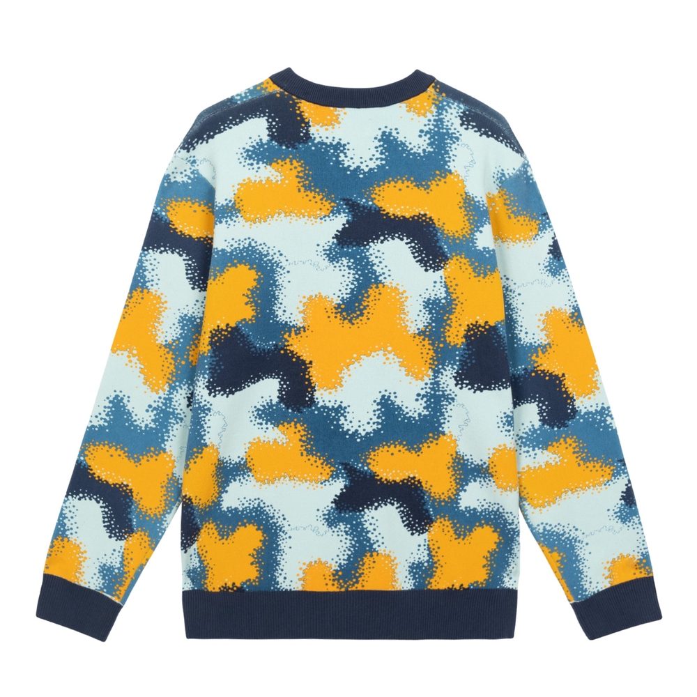 SPRAY CAMO SWEATER Navy Multi