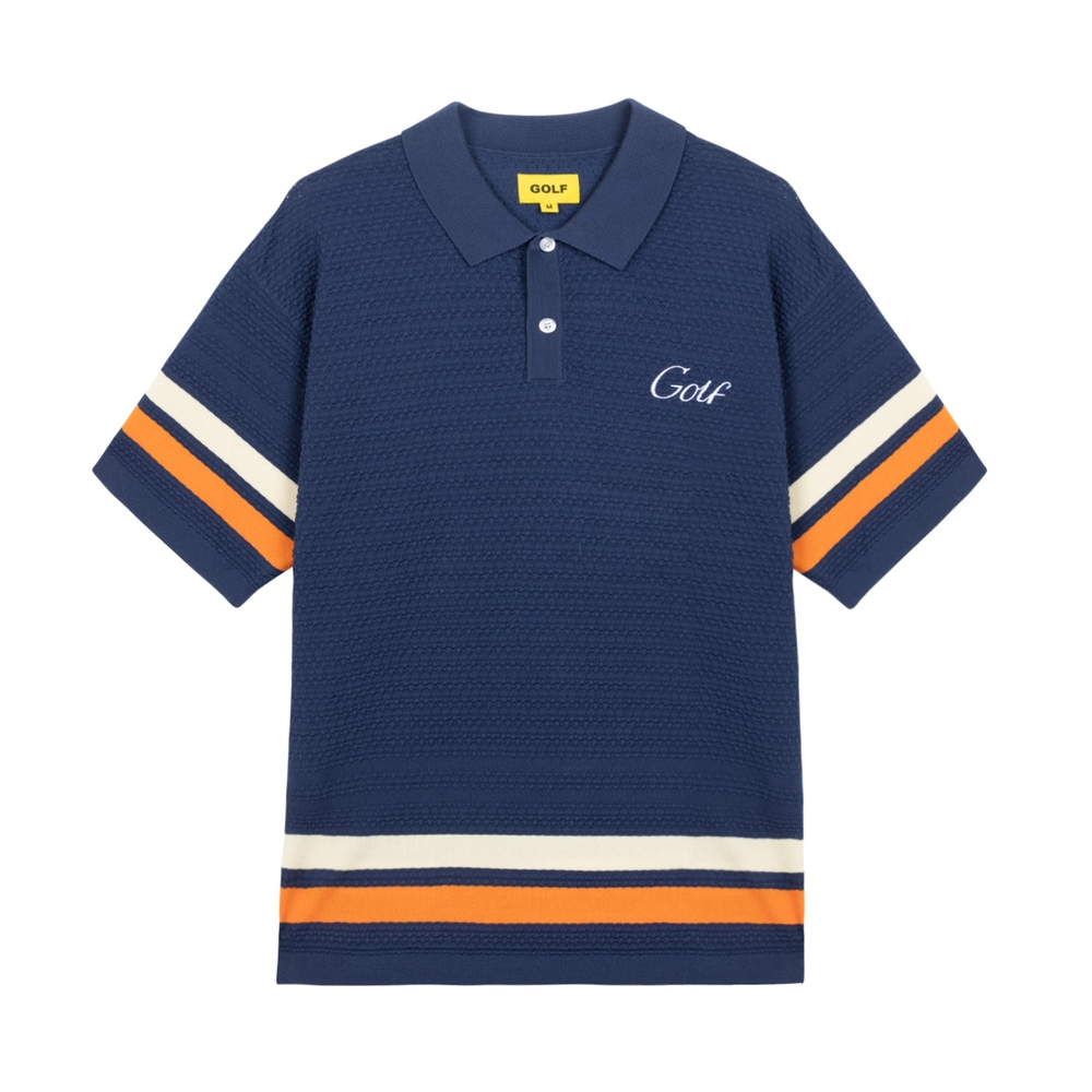 CADDY STRIPED POLO Navy