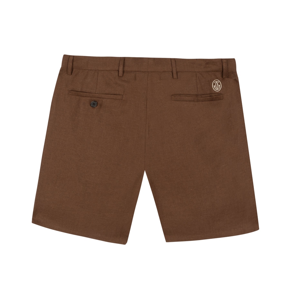 GRAND LOGO LINEN SHORT Brown