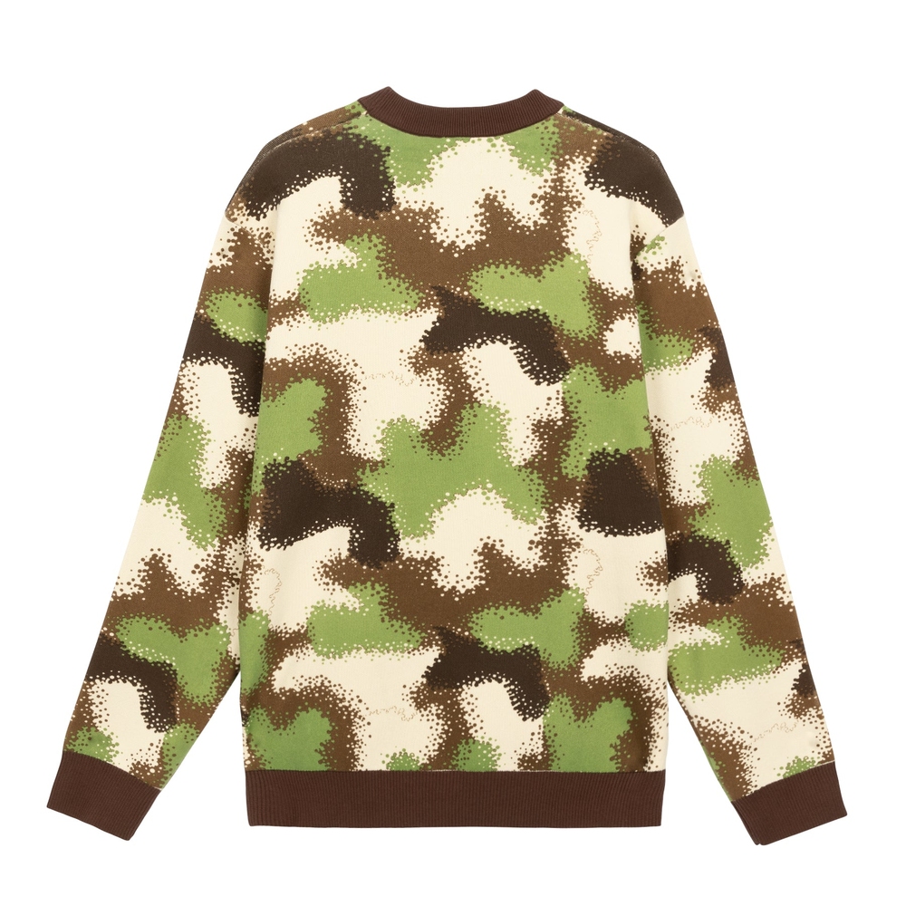 SPRAY CAMO SWEATER Brown Multi