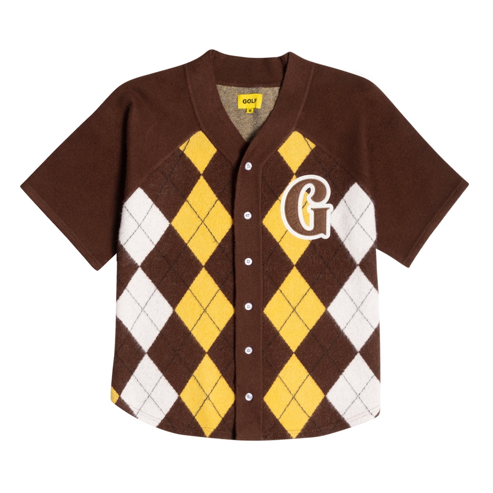 MONARCH ARGYLE BASEBALL JERSEY Brown Multi