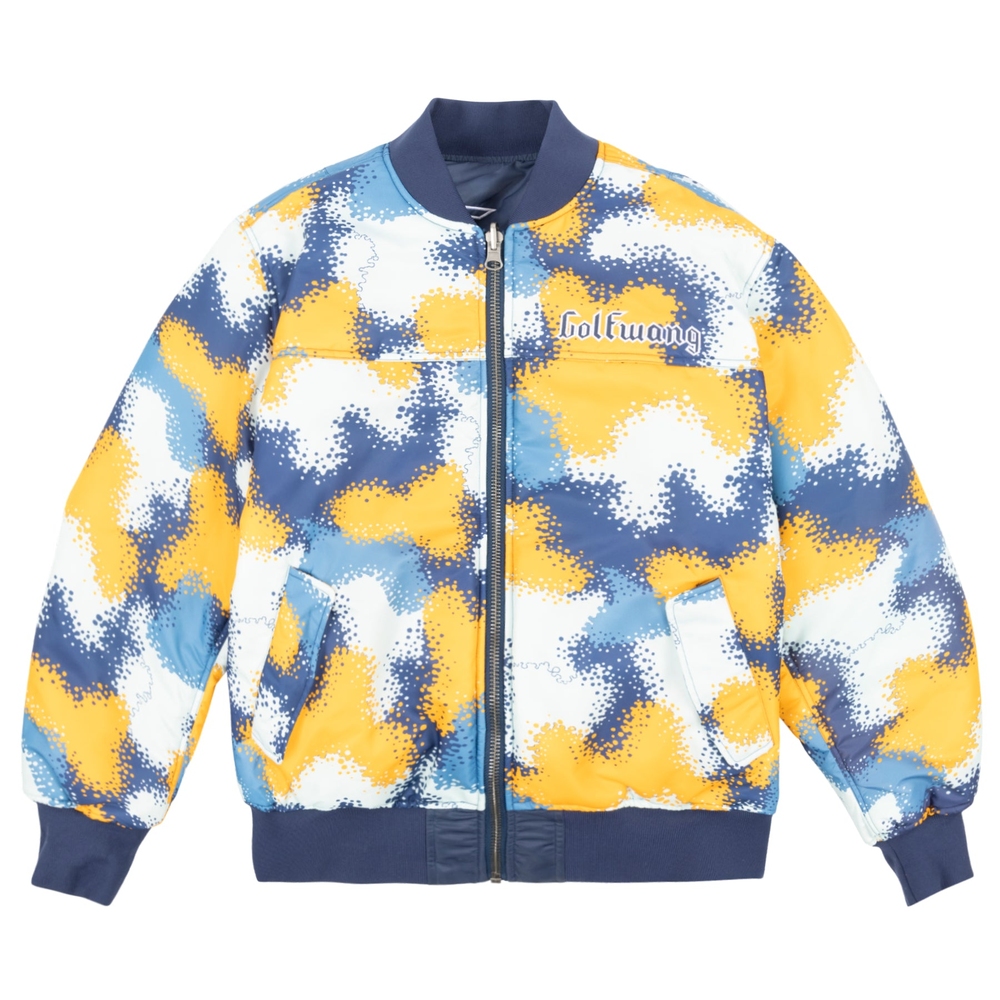 SPRAY CAMO REVERSIBLE BOMBER Navy Multi